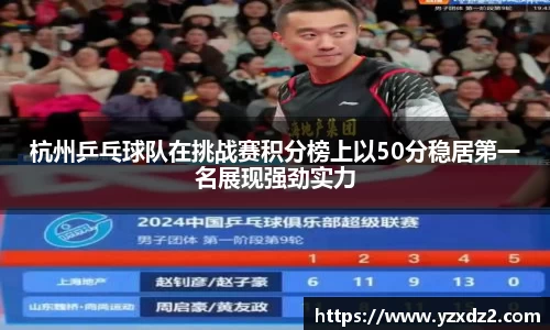 杭州乒乓球队在挑战赛积分榜上以50分稳居第一名展现强劲实力